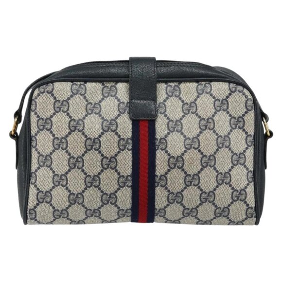 GUCCI GG Supreme Sherry Line Shoulder Bag PVC Navy Gold 10 02 055 Auth ep11283 - Picture 3 of 16